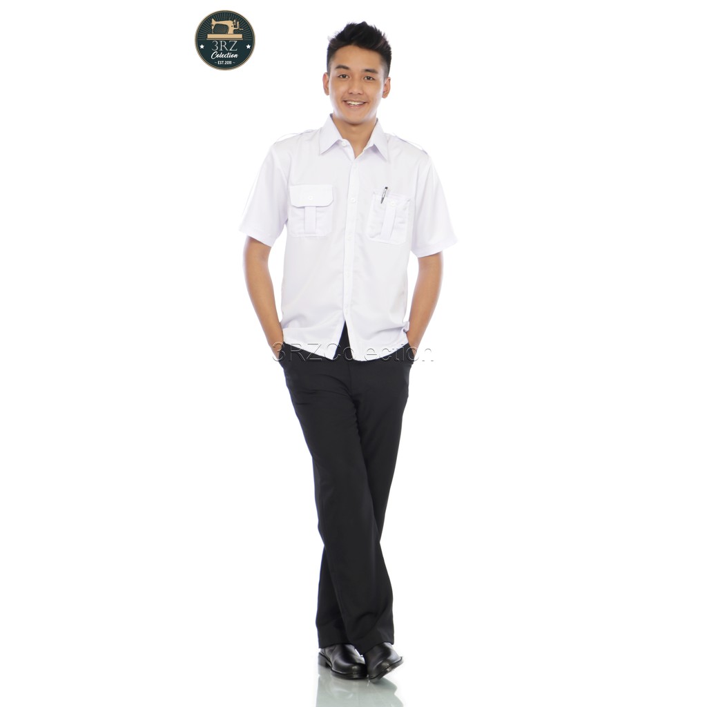 Kemeja putih Baju pdh Pegawai Negeri Sipil/pns Baju putih atasan/Celana Hitam Pemda Baju Formal