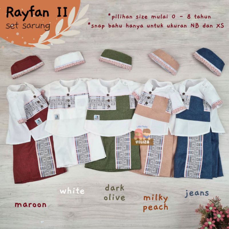 set rayfan II veliza / koko baby / set koko anak / set koko sarung celana anak / set aqiqah baby