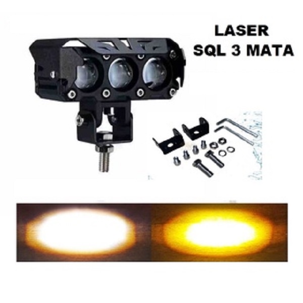 Lampu Tembak Laser Foglamp SQL 3 MATA Super Terang Hi Loo 60 Watt