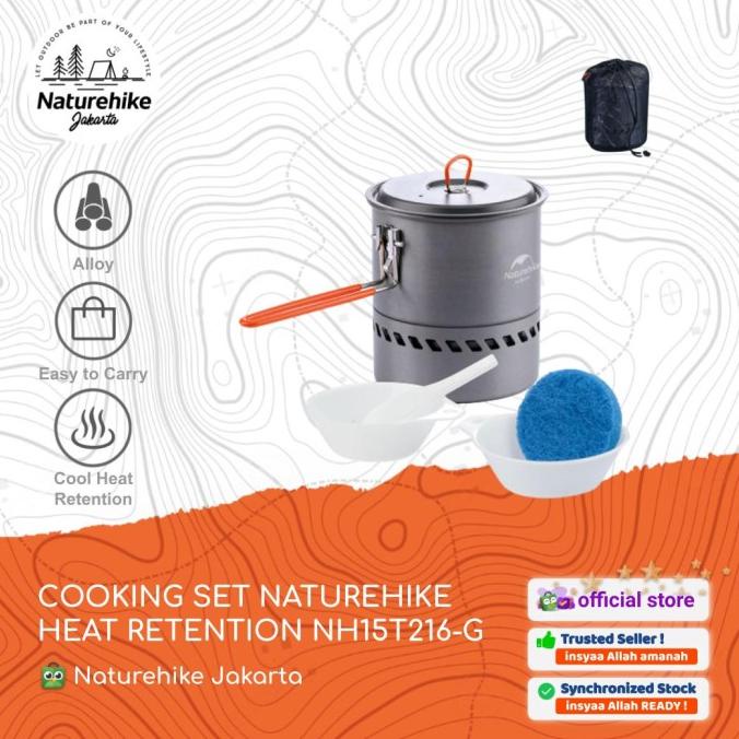 COOKING SET NATUREHIKE NH15T216-G PANCI NESTING ALAT MASAK CAMPING Star Seller Temurah
