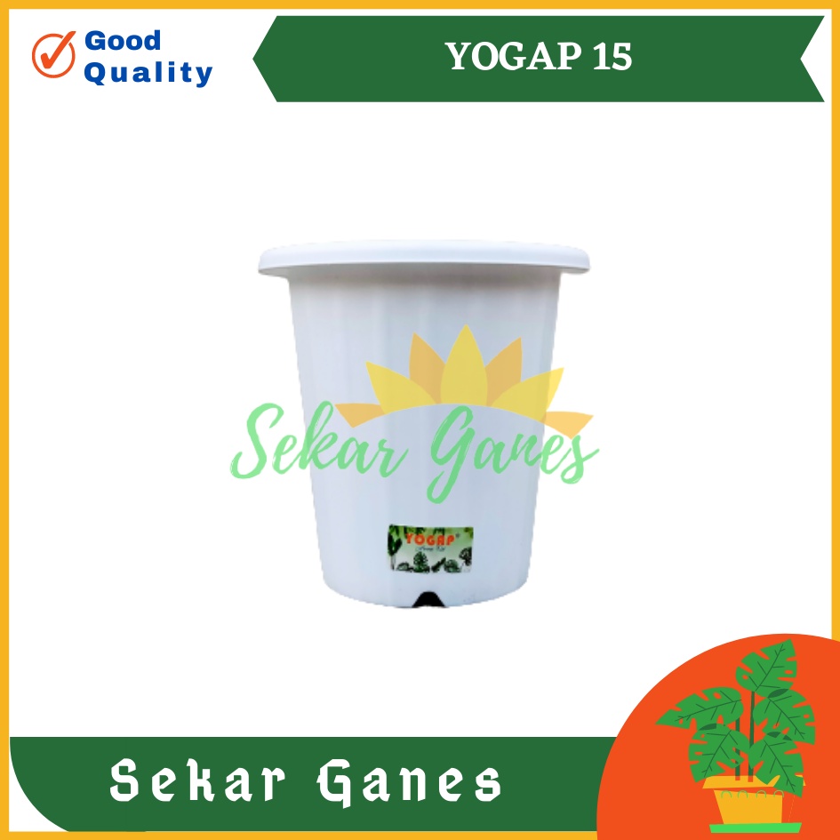 Pot Bunga Yogap Ypt 15 Putih Uk 17 Model Tinggi Tebal Berkualitas Mirip Pot Tawon Pirus 15 Putih