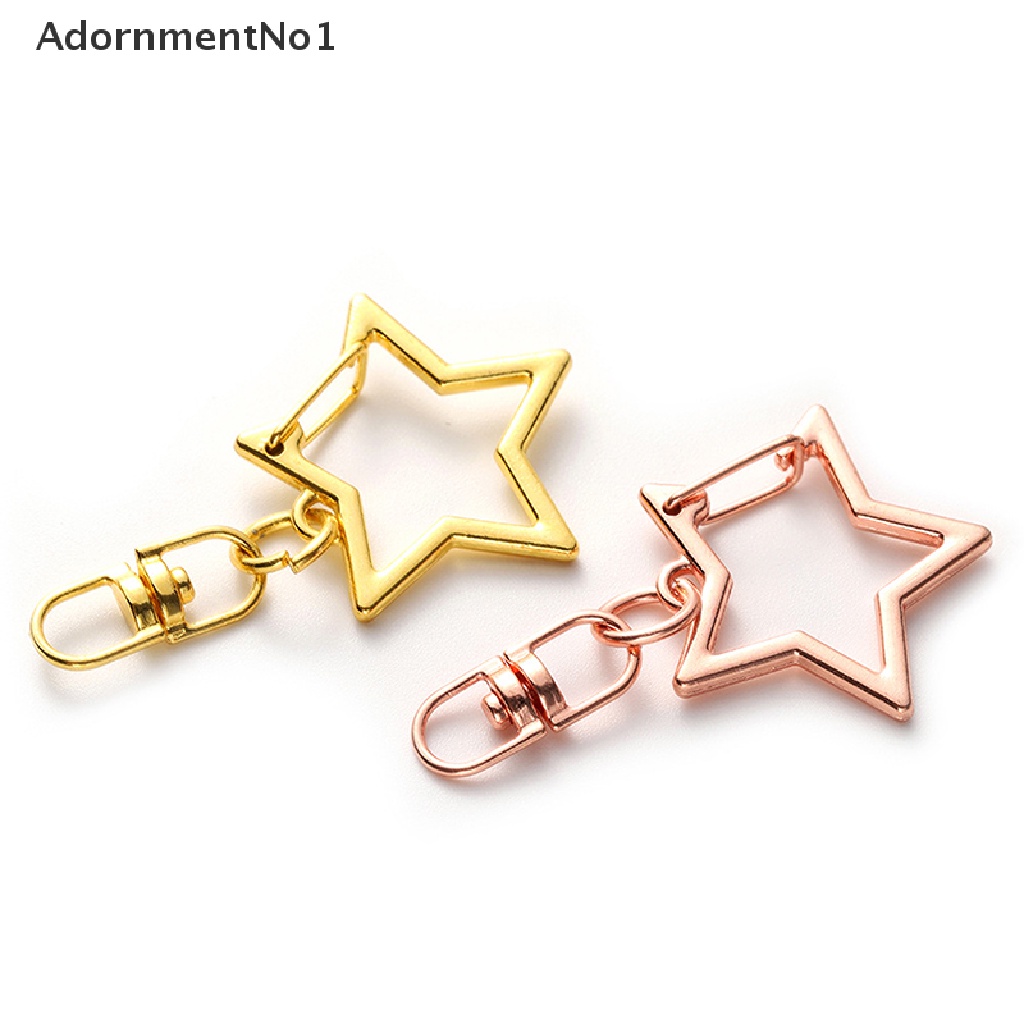 (AdornmentNo1) 10pcs / Set Gantungan Kunci Bentuk Bintang Pentagram Aksen Hollow Untuk Aksesoris DIY