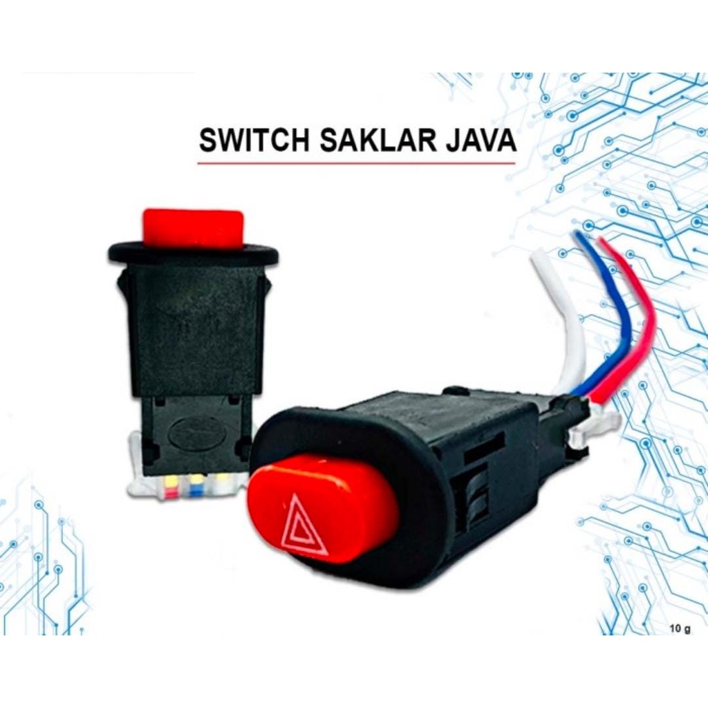 Saklar Lampu Hazard +Soket Kabel Tombol Saklar Lampu Sen Hazard Universal Buat Semua Motor Bisa