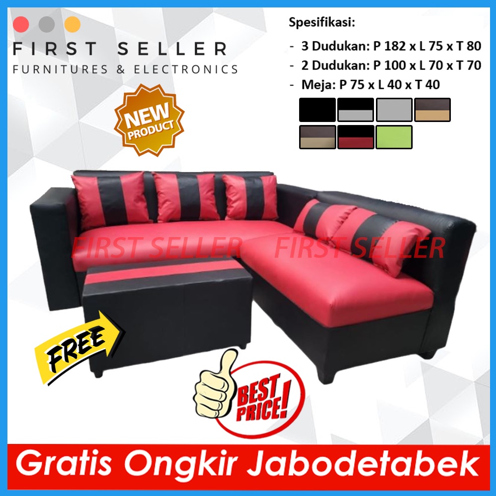 [FREE ONGKIR + MEJA + BANTAL] SOFA L PUTUS / SOFA L PUTUS MINIMALIS NARCISO OSCAR EMPUK NYAMAN