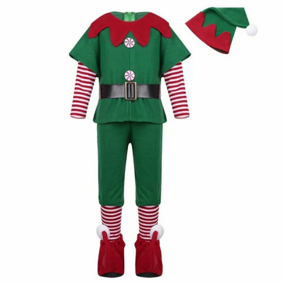 Christmas elf costume toddler kostum anak peri natal gnome