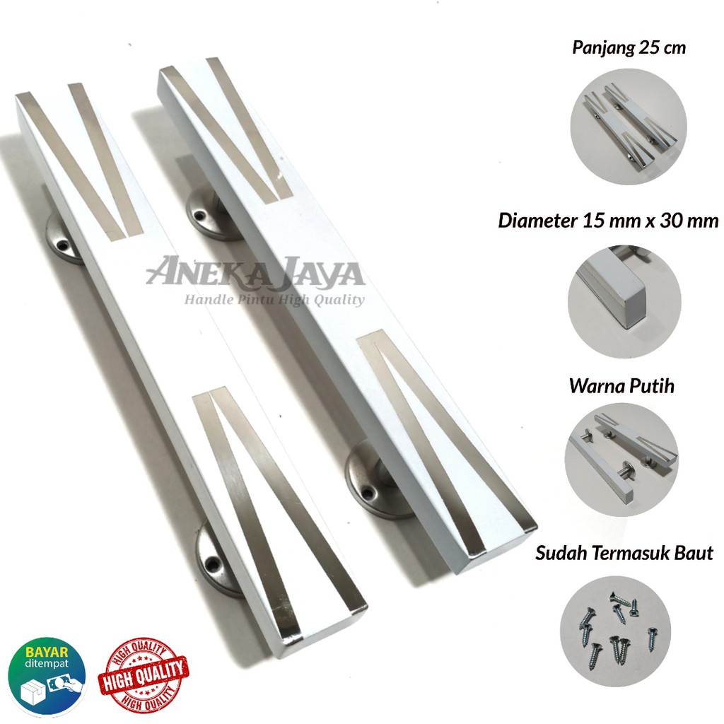 Handle Pintu rumah 25 cm / Tarikan Pintu / gagang pintu Pegangan Pintu rumah minimalis putih