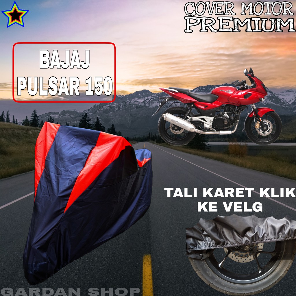 Sarung Motor BAJAJ PULSAR 150 Hitam MERAH Body Cover Penutup Pelindung Motor Bajaj PREMIUM