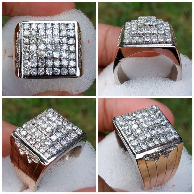 Cincin Pria Berlian Perak Suasa