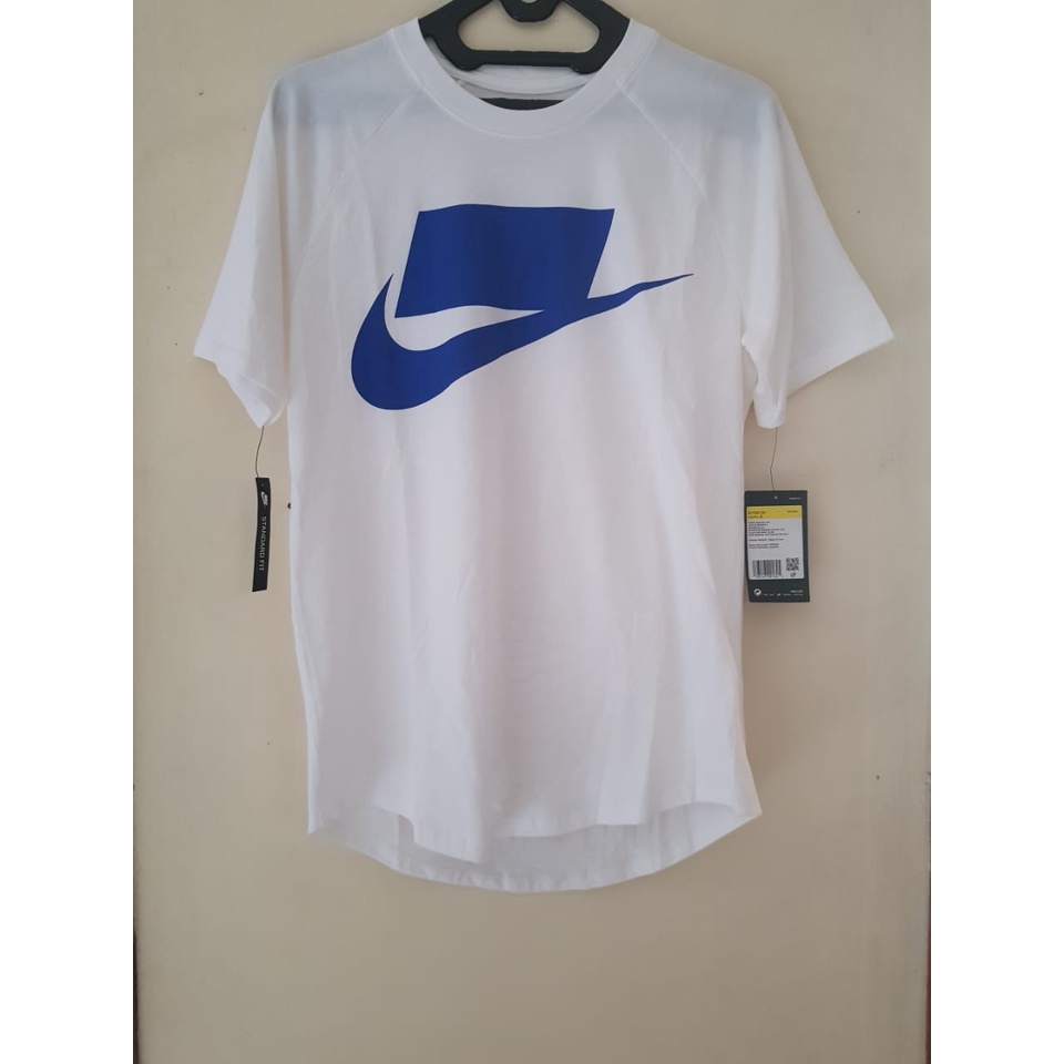 kaos pria nike original baju nsw tee putih swoosh biru BARU with Tag jarang ada sz S sale y8mt