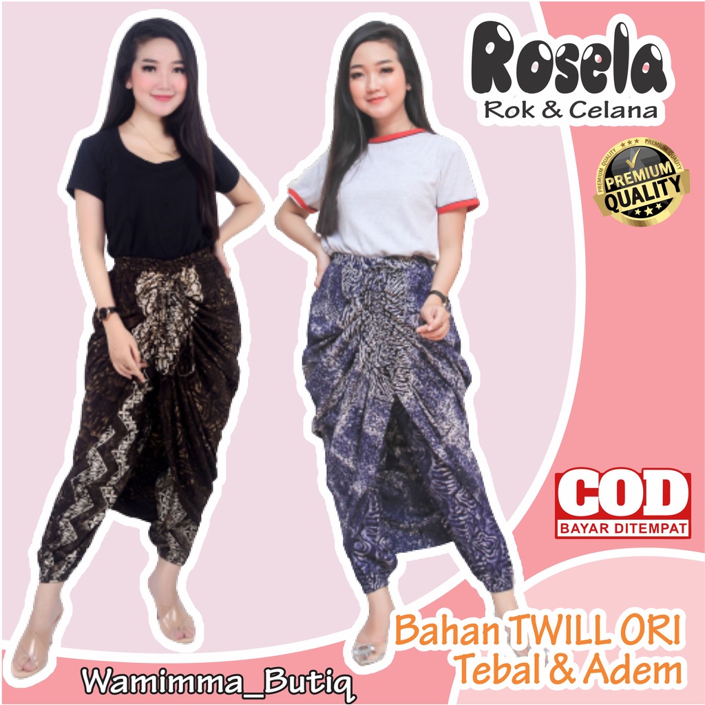 Celana Rok Batik - Bawahan Batik - Celana Batik Wanita - Rok Celana Batik -  Rosela