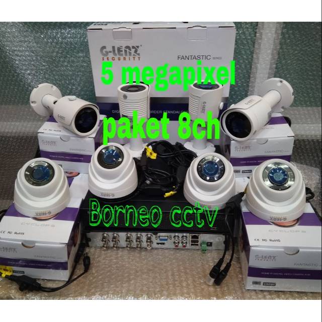 Paket cctv 8ch 5mp 2560p glens 4k ultra hd komplit tgl pasang