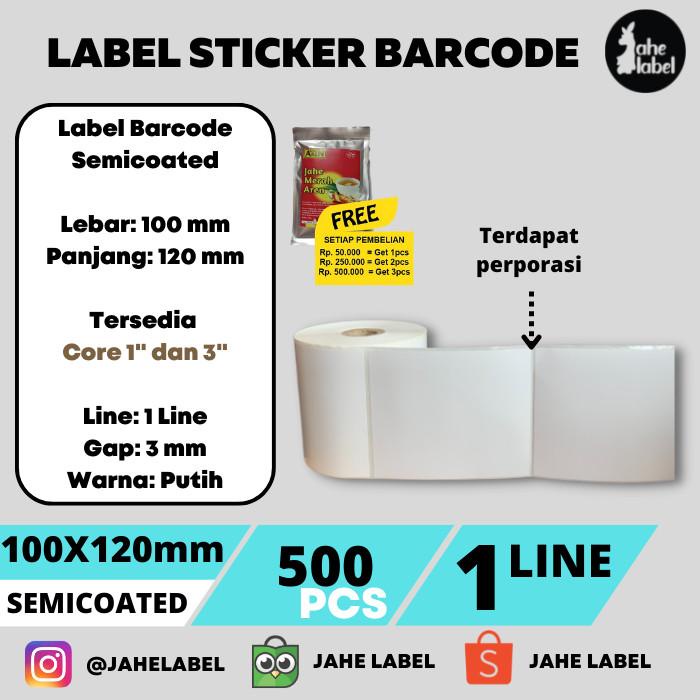 

LABEL BARCODE SEMICOATED 100X120 MM , SEMICOATED 100X120MM - 500 PCS