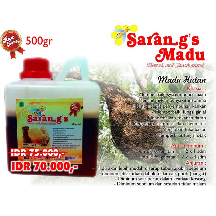 

Madu Alami Asli Madu Lebah Hutan 500gr