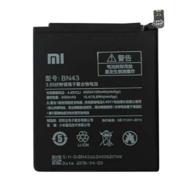 Batterai Xiaomi Redmi Note 4x / BN 43 Model Original Baterai BN43