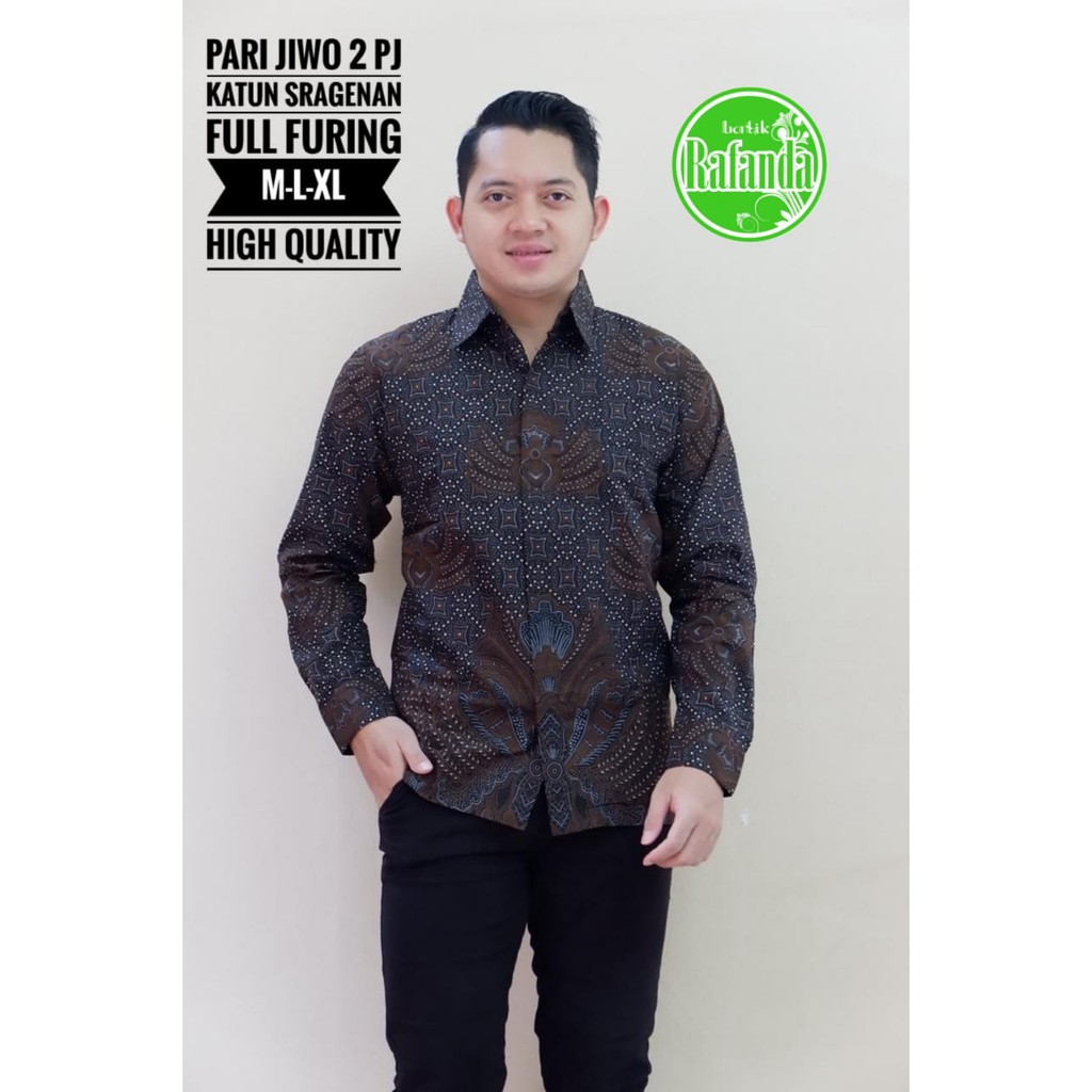 PARI JIWO 2 RAFANDA BAJU KEMEJA BATIK PRIA SOLO LENGAN PANJANG PENDEK LAPIS FURING ATASAN BATIK PREMIUM MODERN KATUN HALUS WULU SEKTI KOPI MOCA ARFANA NAVY MARENO  MERAK SOGAN WULU SEKTI MERAK MERAH ABSTRAK CABE MERAH PUSAKA BIRU GELEMBUNG SEKTI BANGAU