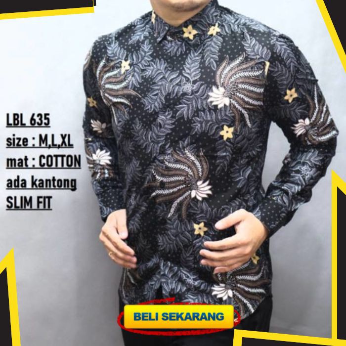 BAJU KEMEJA BATIK PRIA SLIM FIT MODERN LENGAN PANJANG SLIMFIT CB343