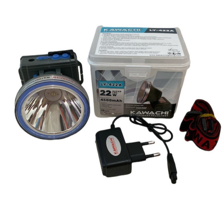 COD SENTER KEPALA WATERPROOF HEADLIGHT KAWACHI 22W LY-422A CAHAYA PUTIH