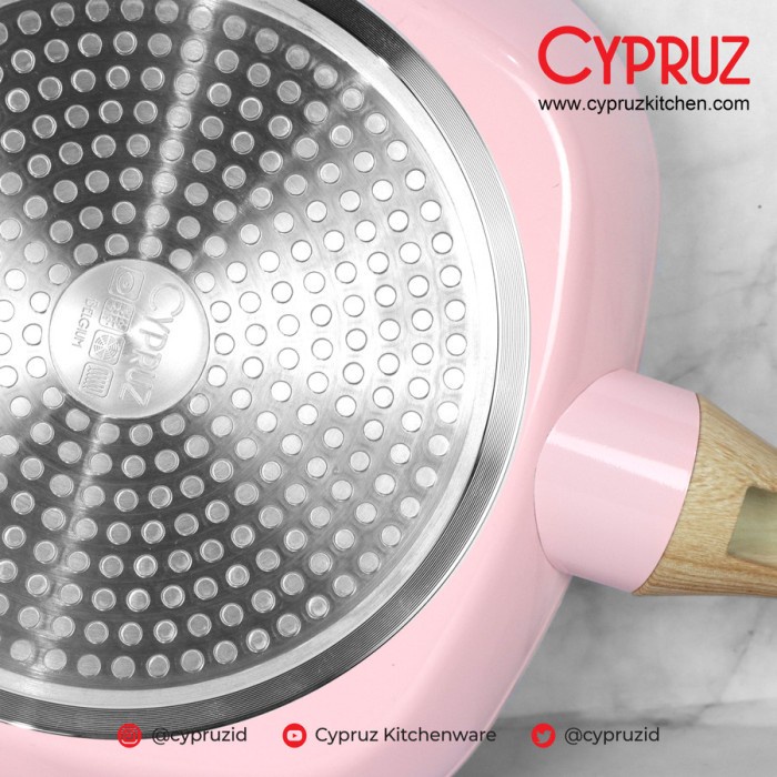 Cypruz Pink Ceramic Grill Pan / Panggangan Anti Lengket