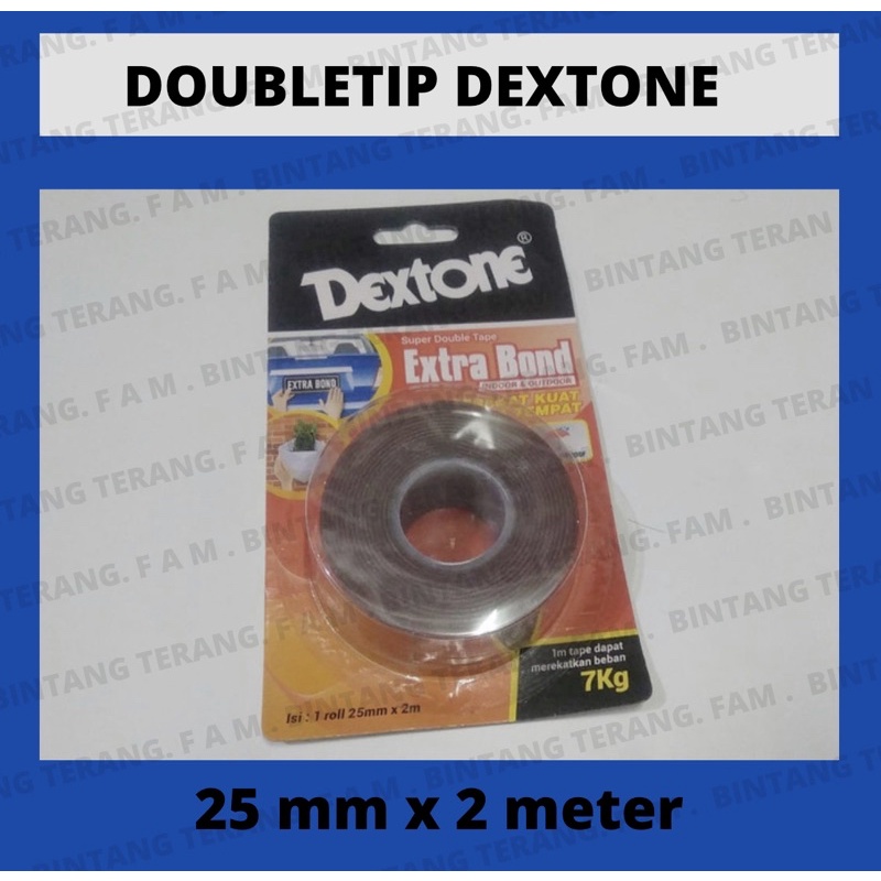

Doubletape dextone extrabond / doubletape kuat antiair 25mmx2mtr