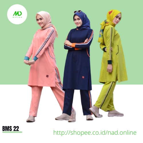 Setelan Baju olahraga senam wanita muslimah jumbo syari terbaru murah belive BMS 22