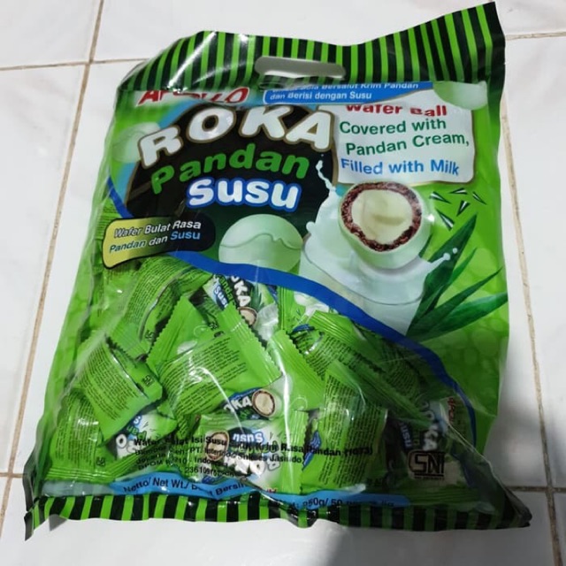 

Apollo Roka Pandan susu wafer bulat rasa pandan dan susu 50pc bulat is