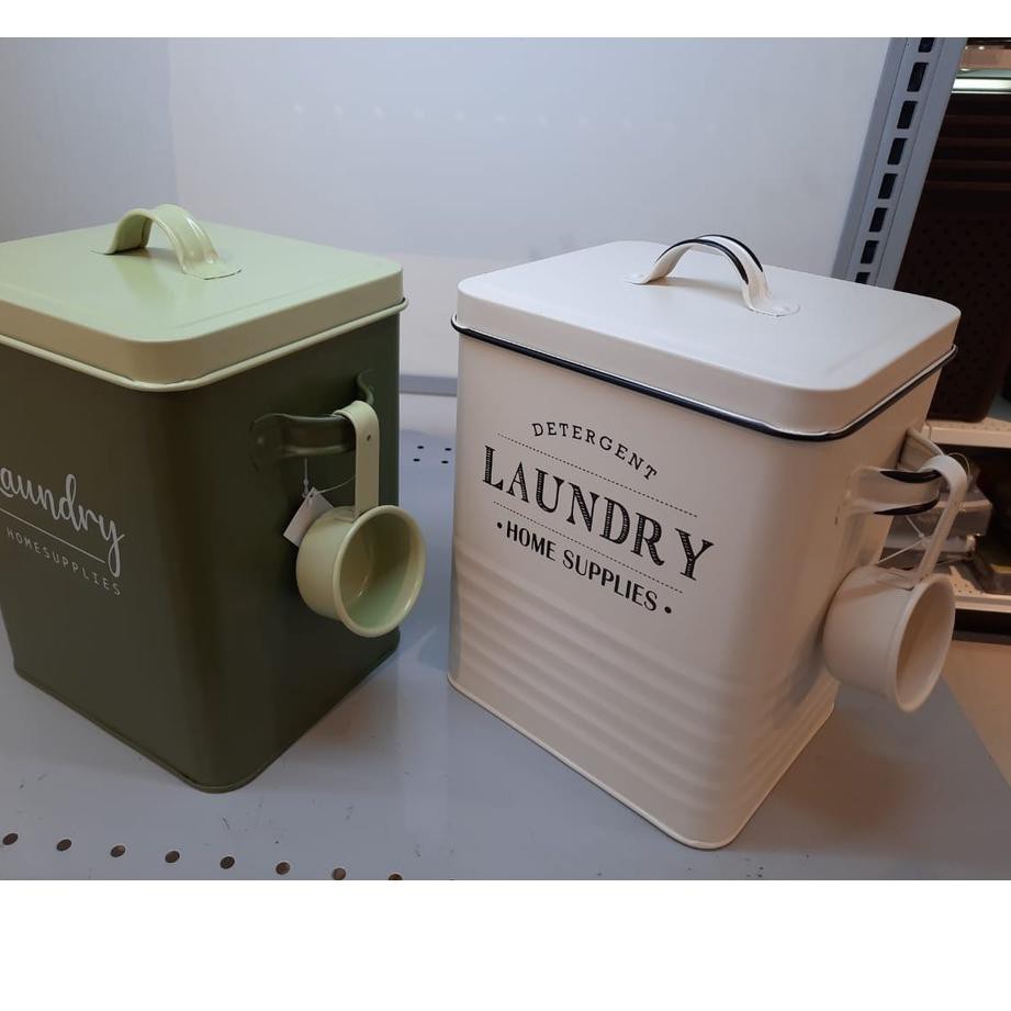 Keluaran Terbaru.. INFORMA LAUNDY POWDER BOX Kaleng Detergen Kotak Penyimpanan Bubuk Deterjen, Rak B