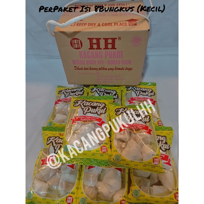 

Kacang Pukul HH 1 Paket Isi 8 Bungkus Ukuran Potongan KacangNya Kecil