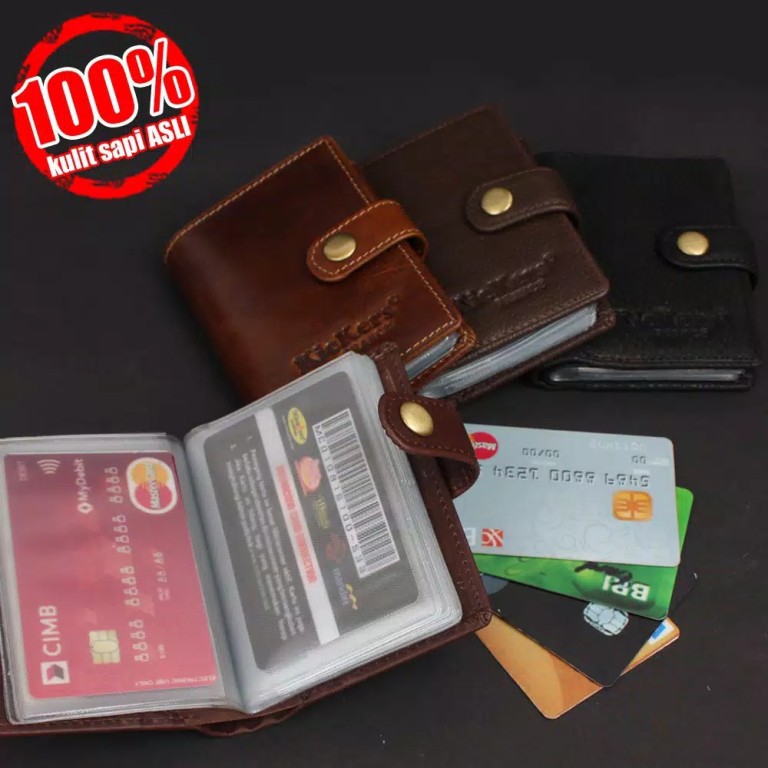 Dompet Kartu dan Uang - Dompet Kartu atm - Dompet Kartu Pria Wanita Kulit ASLI KICKERS PREMIUM