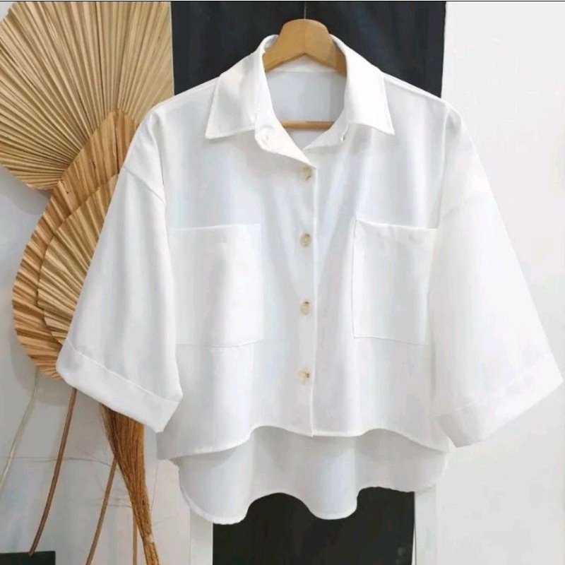 BIG POCKET COLLAR OVERSIZE SHIRT//