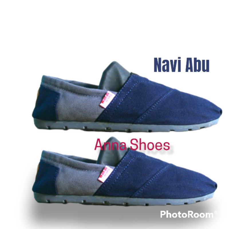 Slip on wakai pria dan wanita/ slipon wkai unisex nevi abu