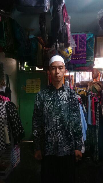Distro Batik | Kemeja Batik Lengan Panjang Motif Manggar Abu