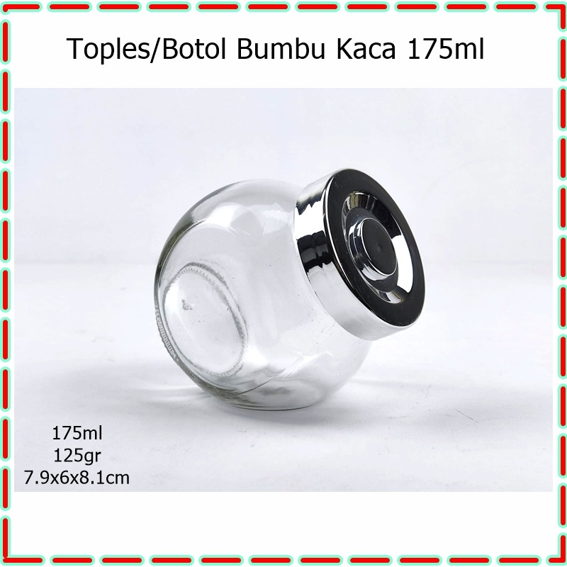 [1pcs] Toples/Botol Bumbu  Mini Miring Kaca 175ml