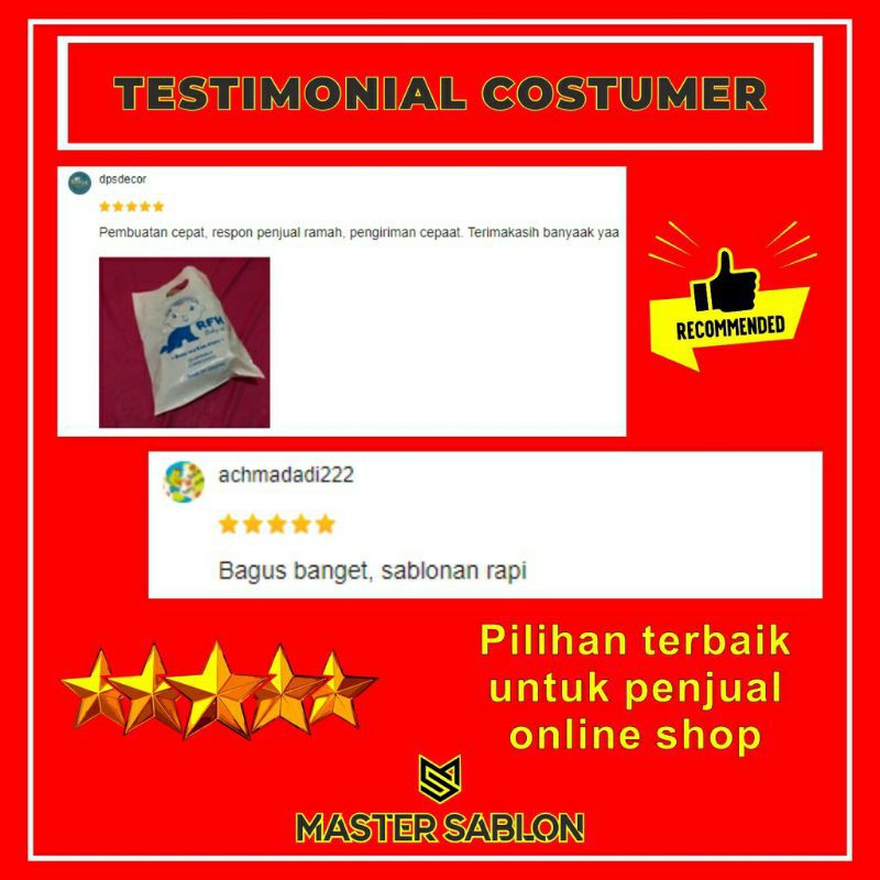 Plastik Sablon Packing Olshop Plong 30x40 Murah Free Design