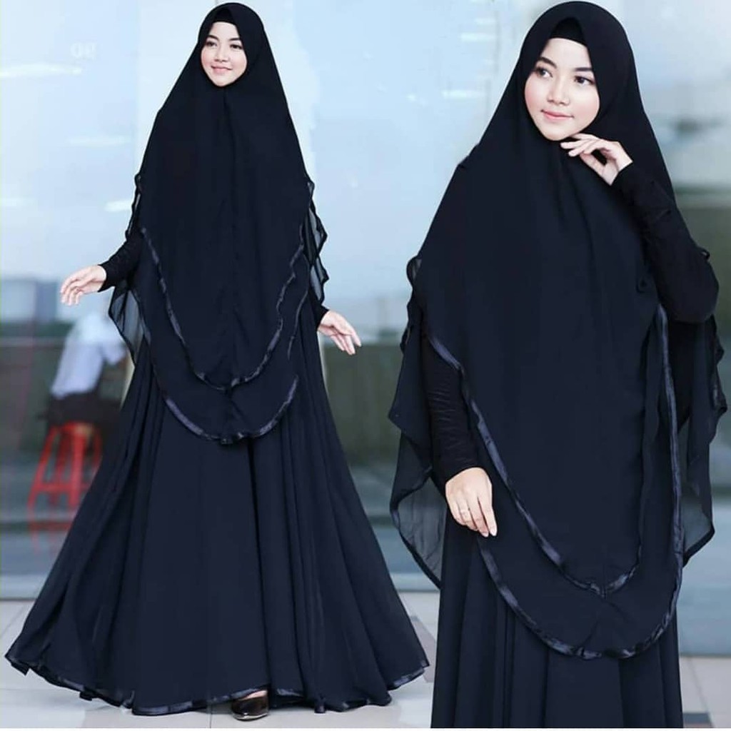 MAFARIA SYARI / GAMIS SYARI / FASHION MUSLIM AD03-BLACK