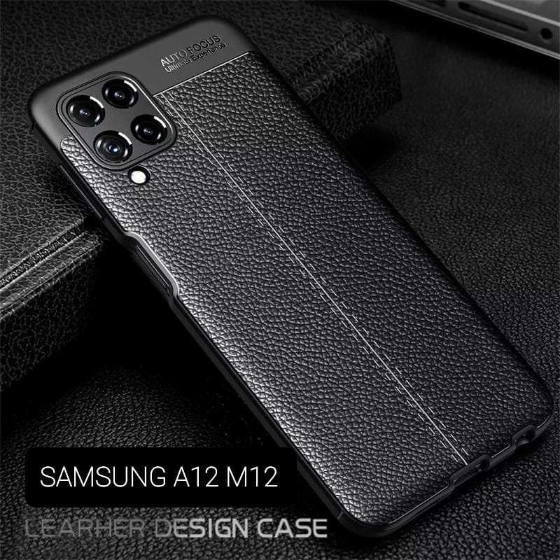 Samsung A12 M12 M22 M32 M62 Case Softcase Autofokus Leather kulit Jeruk