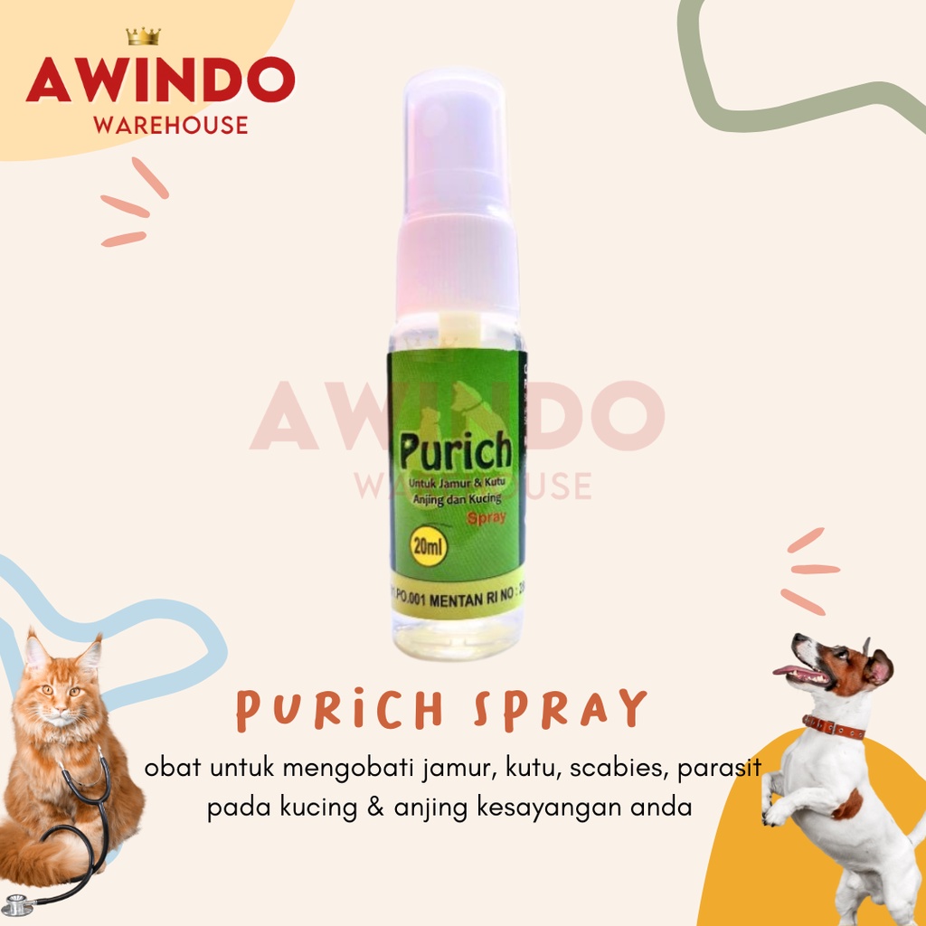 PURICH - Obat Scabies Jamur Kutu Parasit Penyakit Kulit Kucing Anjing