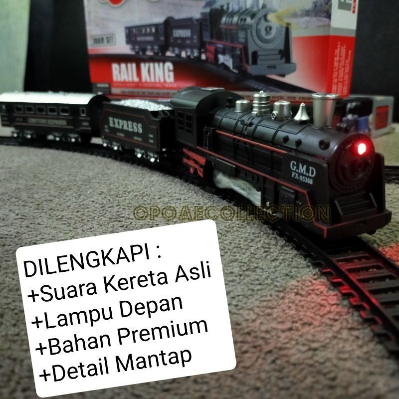 Mainan Kereta Api plus SUARA Rail King edisi spesial - seri lampu + suara kereta asli