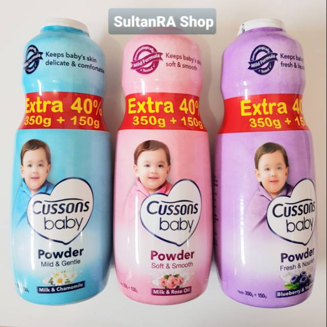 Cussons Baby Powder JUMBO Extra 40% (350g + 150g) Bedak Bayi