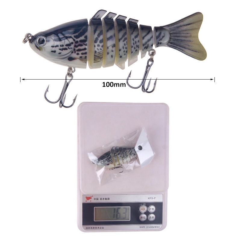 10cm / 16g Umpan Pancing Bentuk Ikan Imitasi 7 Bagian