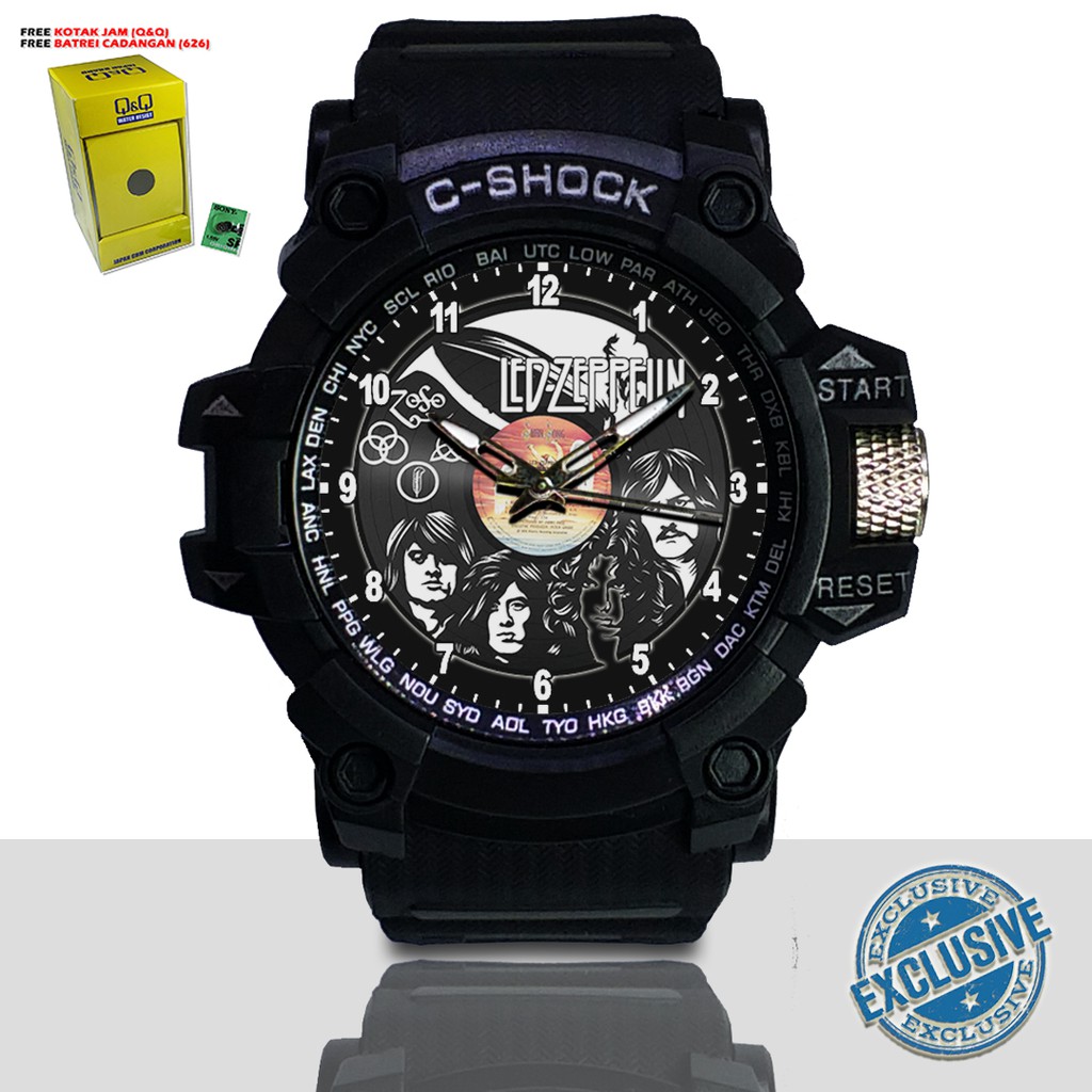 (EXCLUSIVE ) JAM TANGAN LED ZEPPELIN  WATER RESIST FREE BOX DAN BATREI - NO.14