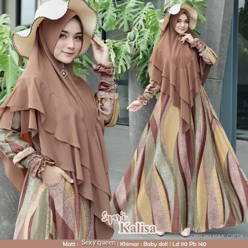 baju gamis wanita dress muslim terbaru Zahira1808 Kalisa Maxmara Lux Gamis Muslim Syari Ibu Busui D 