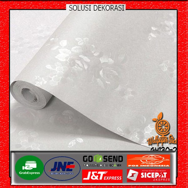 SOLUSIDEKORASI-PROMO WALLPAPER STIKER DINDING Whita rose flowerer