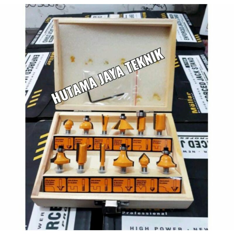 Mata Profil Kayu Set 12 pc ( 6mm ) Ingco