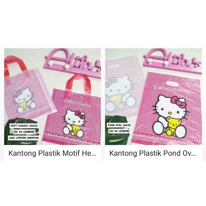 

Kantong plastik motif hello kitty isi 50