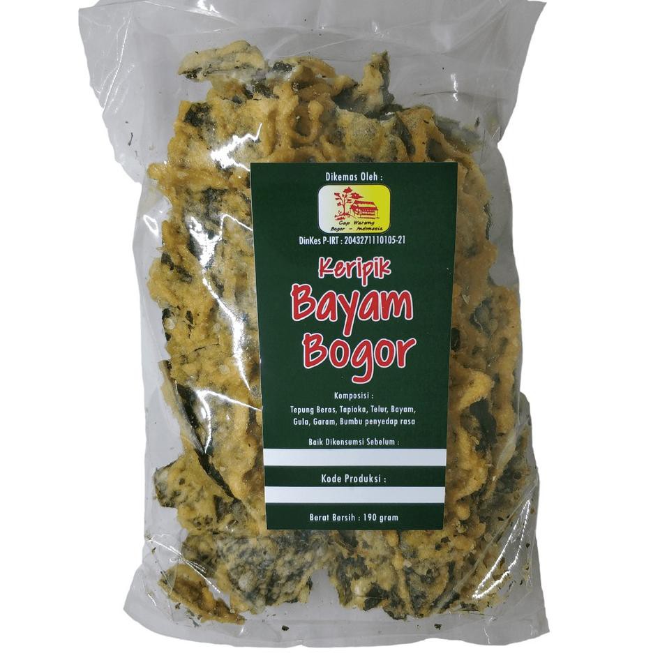 

[PREMIUM PRODUCT] Keripik Bayam Bogor " Cap Warung " 190 gram Snack Makanan Ringan