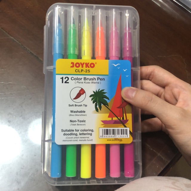 

CLP-25 Clp25 12 Color Brush Pen / Pena Kuas Warna Soft Brush Tip Joyko