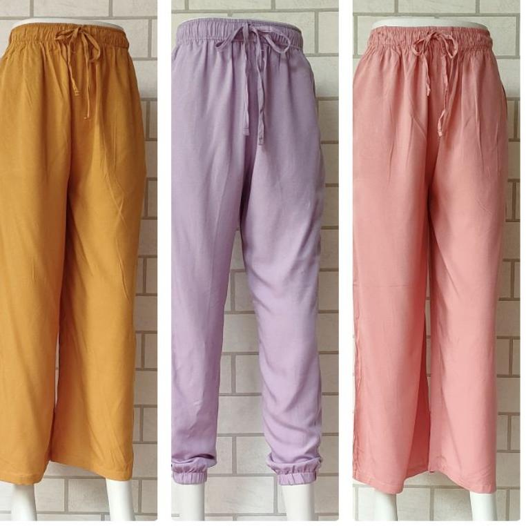 Kulot Uniqlo Panjang Original Jumbo Celana Kulot Rayon Polos Premium (API.26Au22ᴶ)