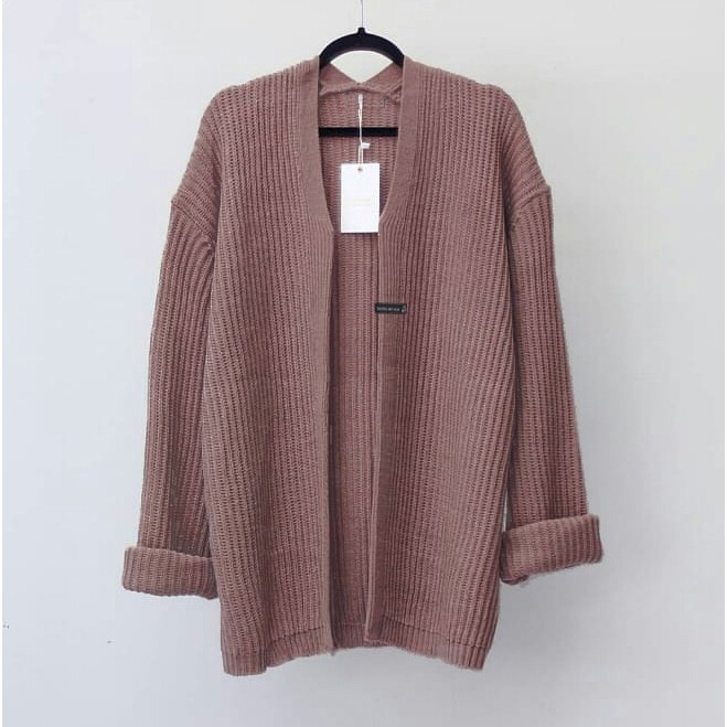 Oversize Cardigan Breska - Cardy Rajut Tebal Premium - Kardigan Wanita Kekinian - Long Cardy Rajut