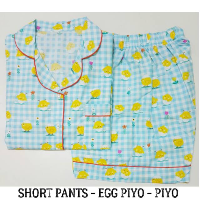 Piyama Wanita - Egg Piyo-Piyo Short & Long Pants Pajamas