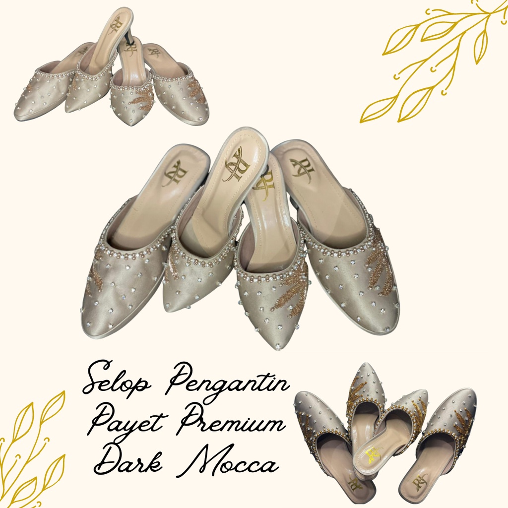 Selop Pengantin Sandal Pengantin Payet Premium